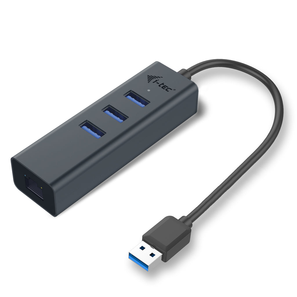 Hub USB 3.0 en Métal avec 3 Ports et Adaptateur Gigabit Ethernet