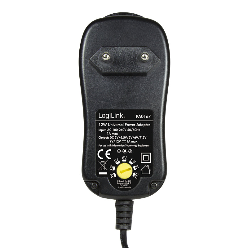 LogiLink PA0167 Adaptateur de Puissance et Onduleur Universel 12W, Noir