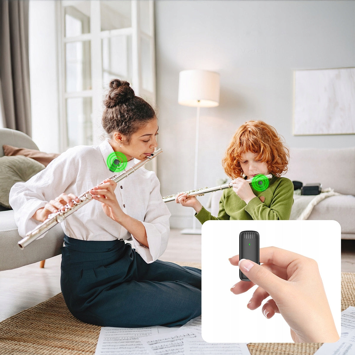 Microphone-cravate sans fil USB-C Bluetooth à effet de surface pour téléphone Zenwire TrueTone J13