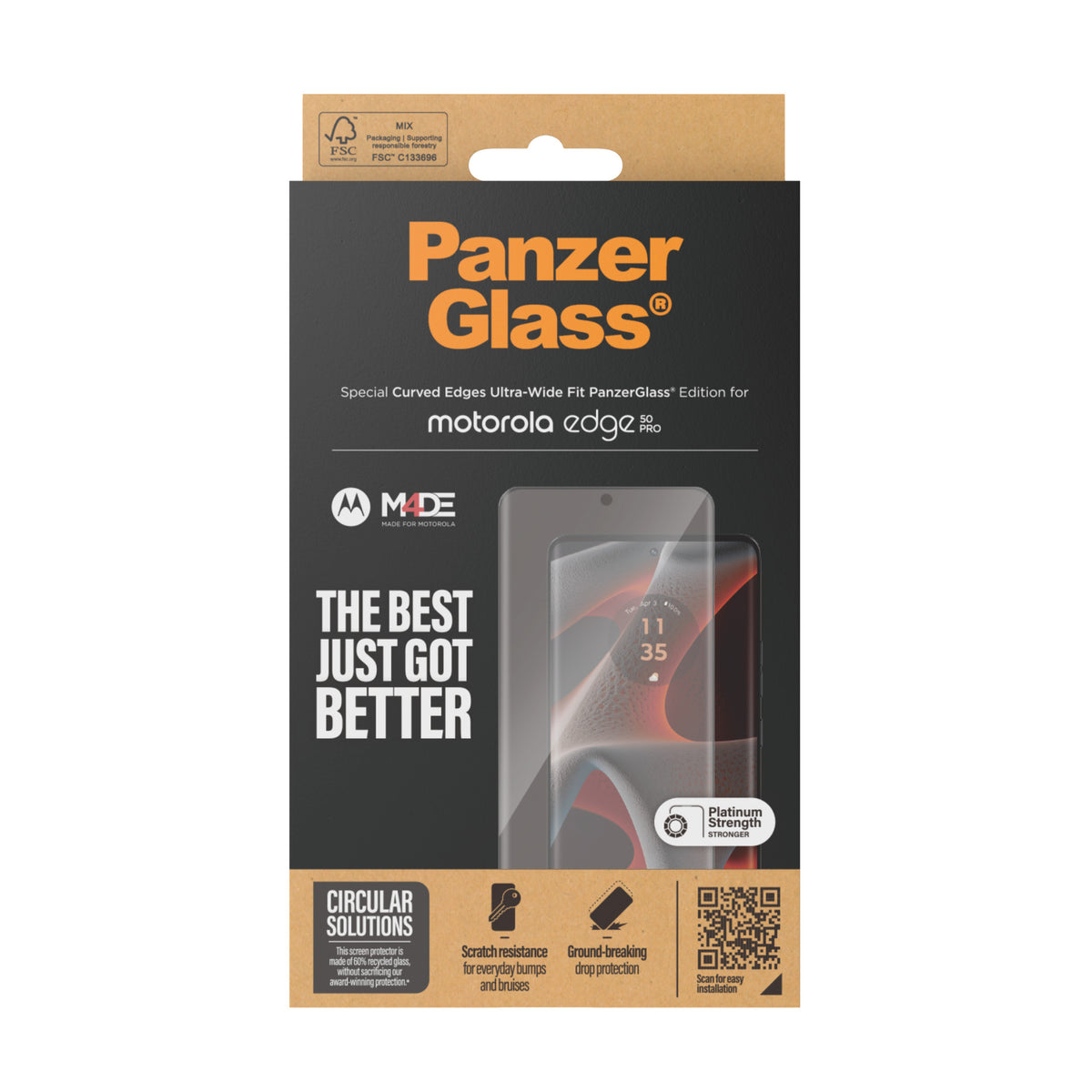 PanzerGlass ® Screen Protector Motorola Edge 50 Pro | Ultra | Ultra-Wide Fit Protection d'écran transparent 1 pièce(s)