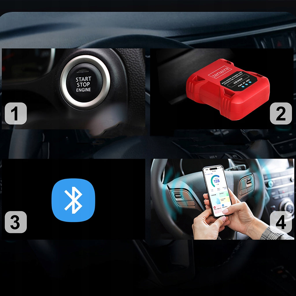 Interface de test et de diagnostic OBD2 ELM327 pour voiture VDiagX V016 Zenwire
