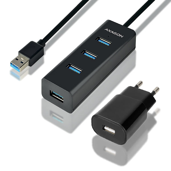Axagon HUE-S2BP hub & concentrateur USB 3.2 Gen 1 (3.1 Gen 1) Type-A 5000 Mbit/s Noir