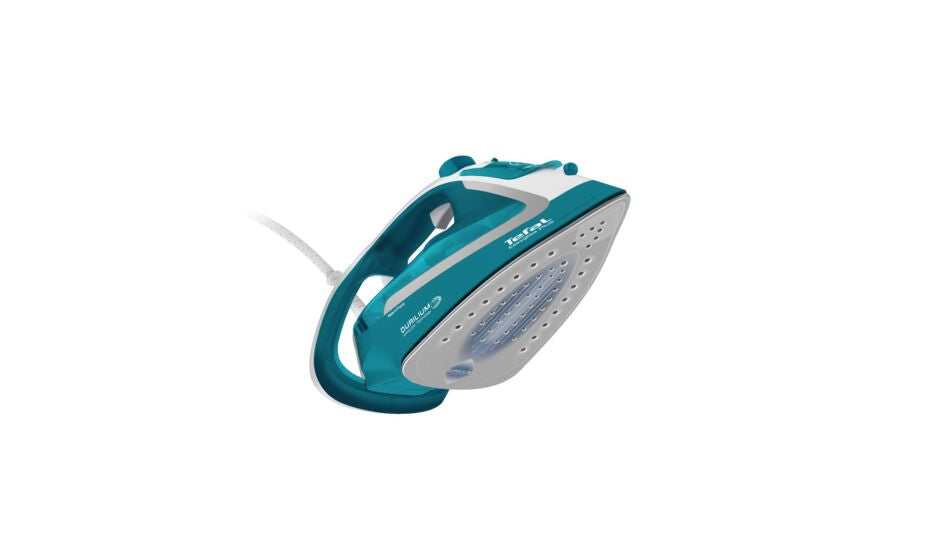 Tefal EasyGliss Plus FV5737 Fer à Repasser à Sec ou à Vapeur, Semelle Durilium, 2500 W, Turquoise et Blanc