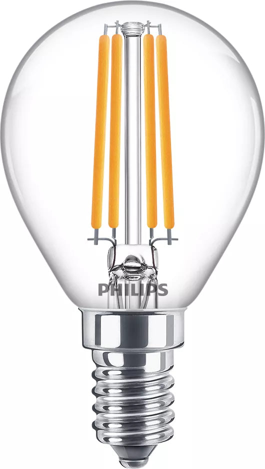 Philips Ampoule flamme transparente à filament 60W P45 E14