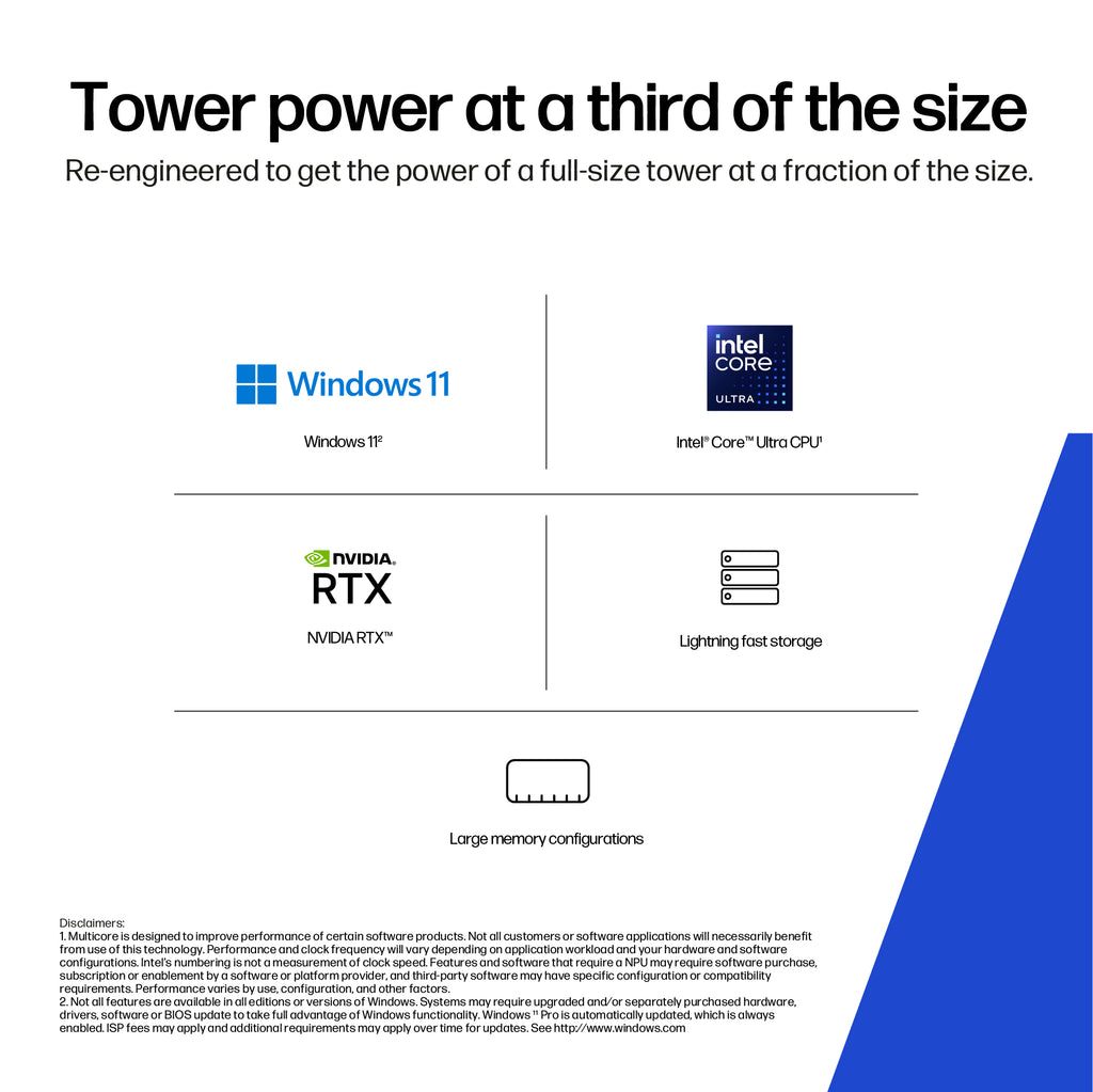 HP Workstation Z2 G1i SFF Core Ultra 7 265K 32GB 1TB NVIDIA RTX A400 / Intel Graphics Windows 11 Pro