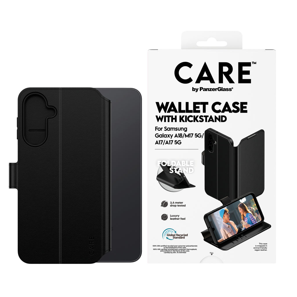 PanzerGlass CARE™ by ® Wallet Case w. Kickstand Samsung Galaxy M17 5G | A17 | A17 5G coque de protection pour téléphones