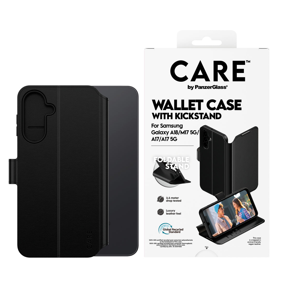 PanzerGlass CARE™ by ® Wallet Case w. Kickstand Samsung Galaxy M17 5G | A17 | A17 5G coque de protection pour téléphones