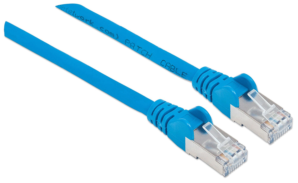 Intellinet Câble patch réseau, Cat6, 0,5 m, bleu, cuivre, S/FTP, LSOH/LSZH, PVC, RJ45, contacts plaqués or, anti-accroc, avec manchon, garantie à vie - vue 2