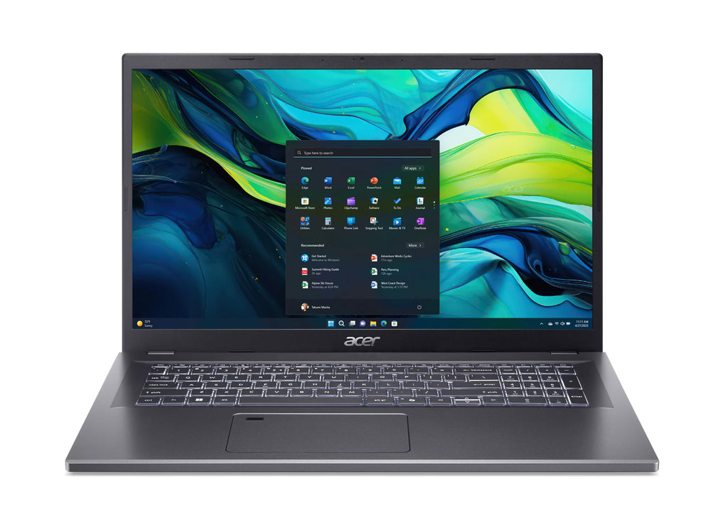 Acer Aspire 17 A17-51M-920Y Intel Core 9 270H Ordinateur portable 43,9 cm (17.3") Full HD 16 Go LPDDR5-SDRAM 512 Go SSD Wi-Fi 6E (802.11ax) Windows 11 Home Gris