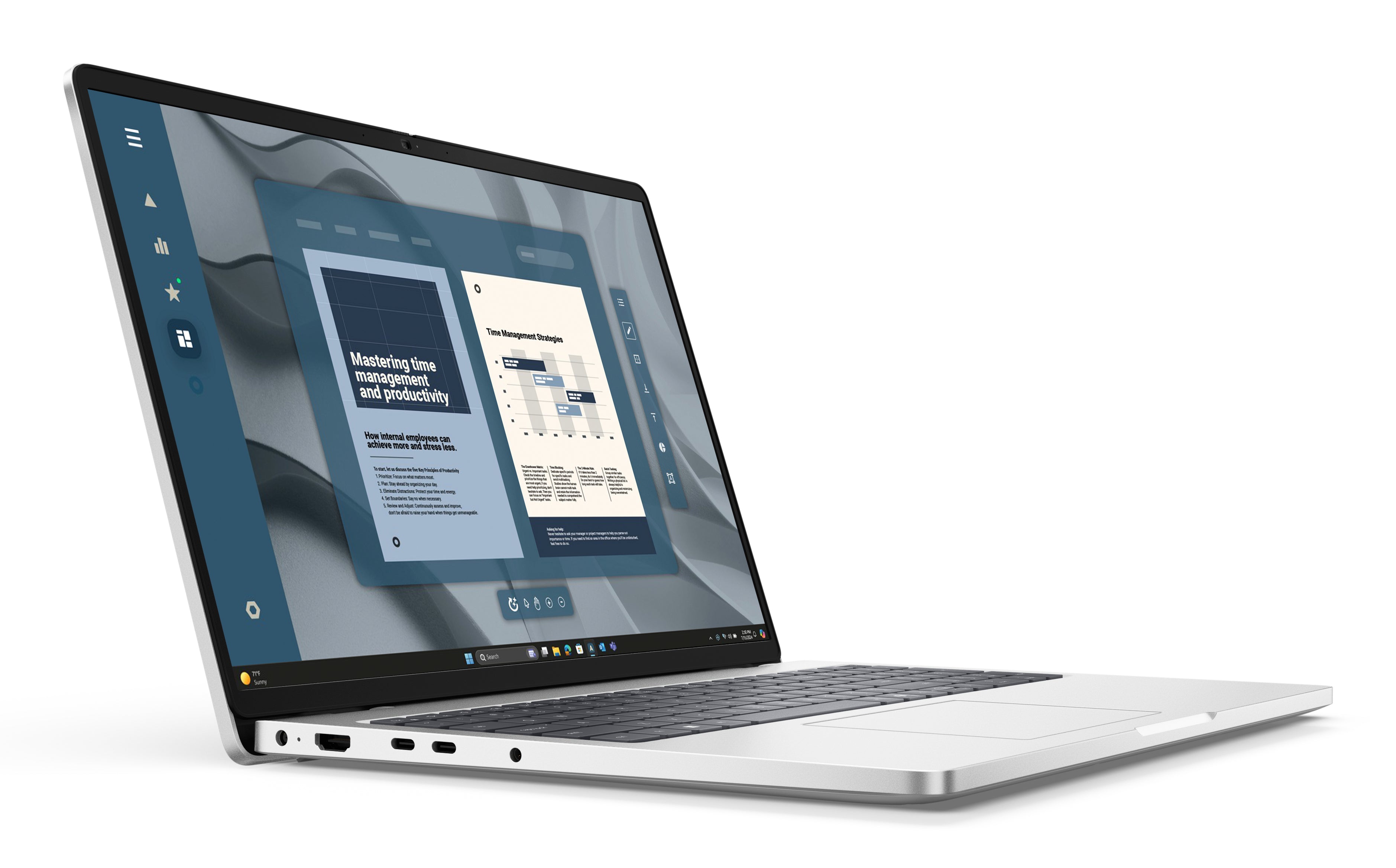 DELL Pro 16 PC16255 Copilot+ PC AMD Ryzen AI 5 340 Ordinateur portable 40,6 cm (16") Full HD+ 16 Go DDR5-SDRAM 512 Go SSD Wi-Fi 6E (802.11ax) Windows 11 Pro Allemand Platine