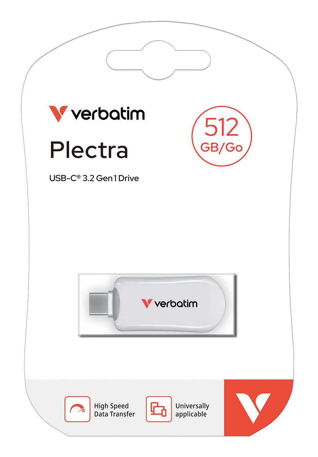 Verbatim 30231 lecteur USB flash 512 Go USB Type-C 3.2 Gen 1 (3.1 Gen 1) Blanc