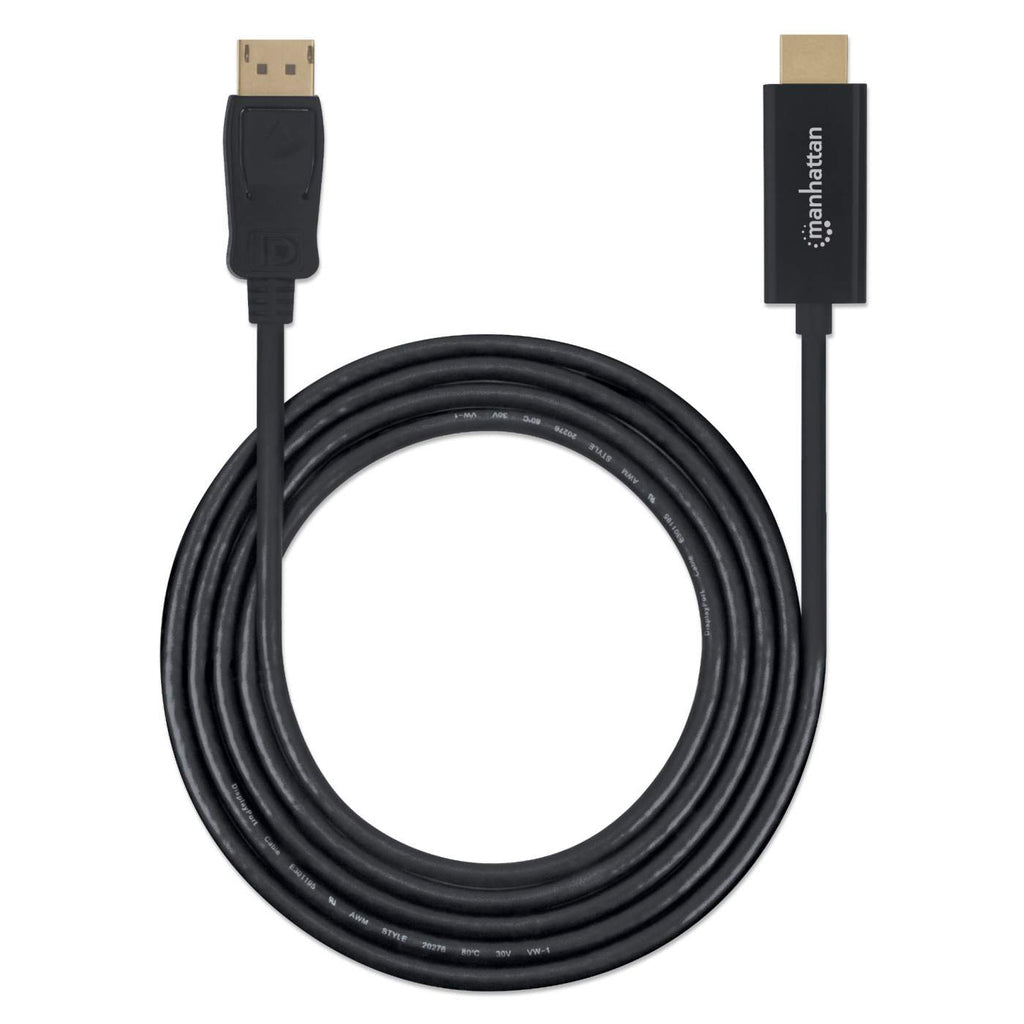 Manhattan Câble DisplayPort 1.1 vers HDMI, 1080p 60Hz, 1m, Mâle vers Mâle, Noir