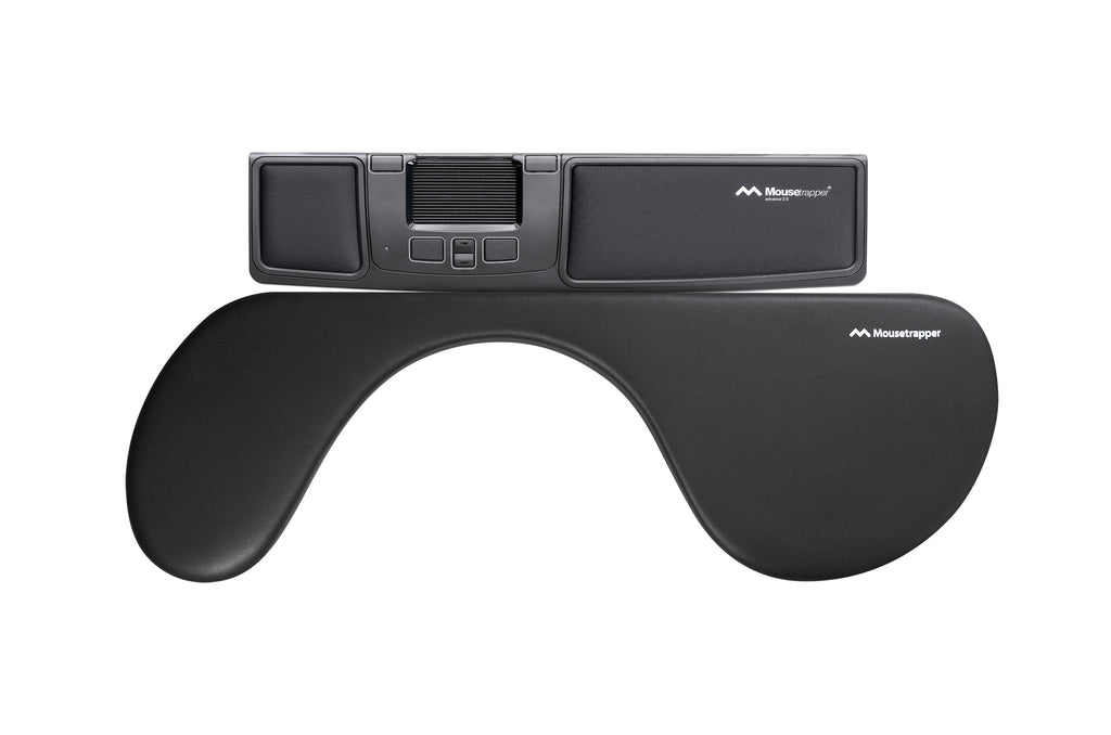 Repose-poignet Asymétrique Mousetrapper en Simili-cuir, Noir
