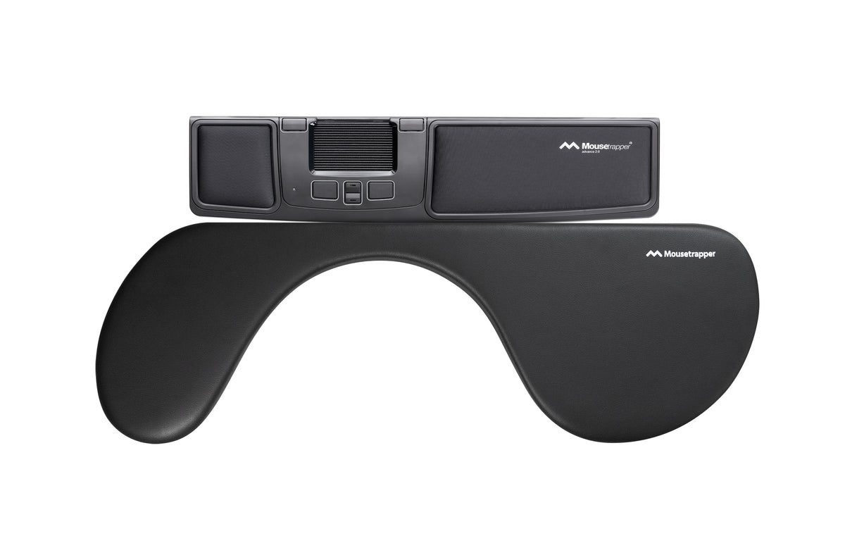 Repose-poignet Asymétrique Mousetrapper en Simili-cuir, Noir
