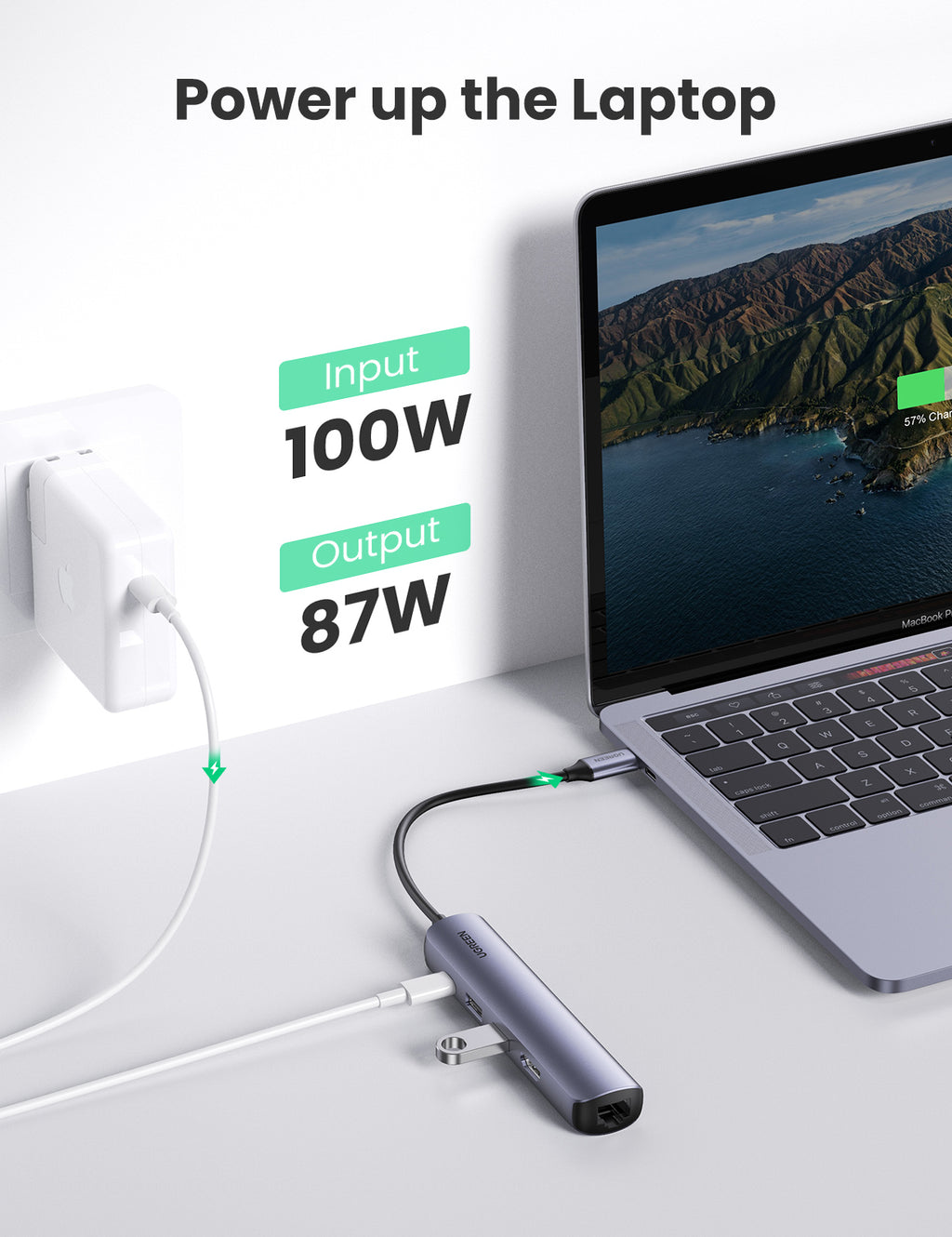 Ugreen 10919 station d'accueil Avec fil USB 3.2 Gen 1 (3.1 Gen 1) Type-C Gris