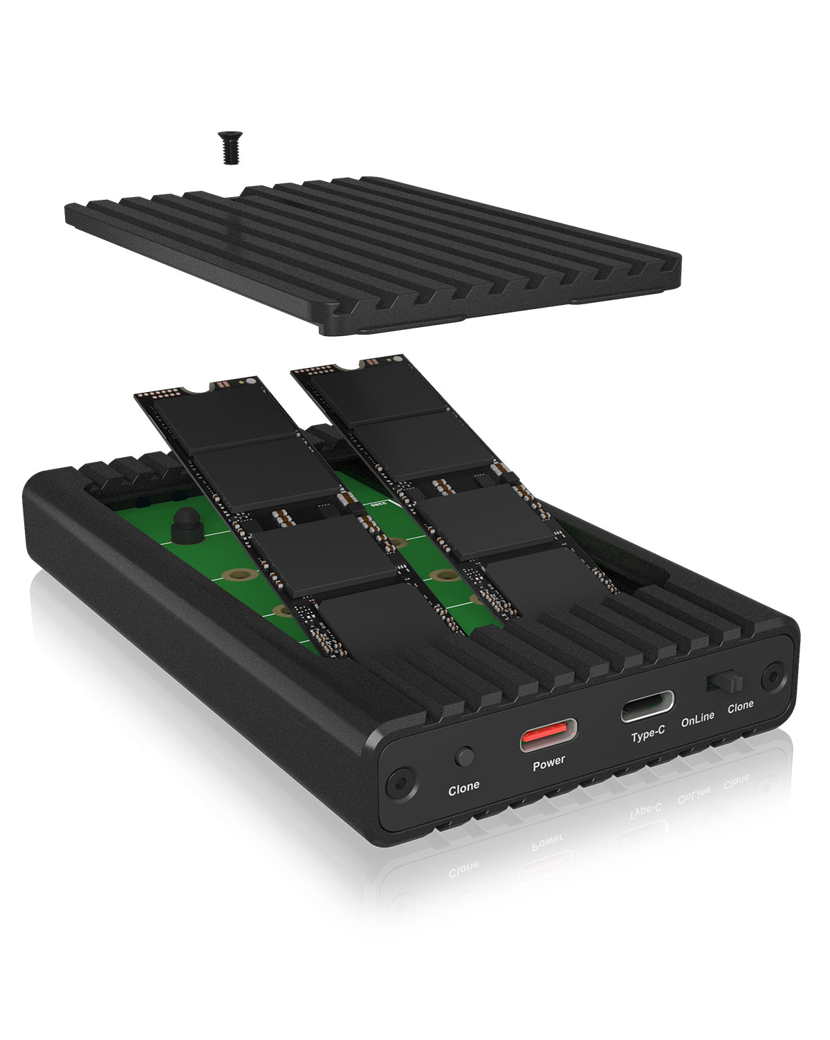 ICY BOX IB-2817MCL-C31 Enceinte ssd Noir M.2 Alimenté par port USB