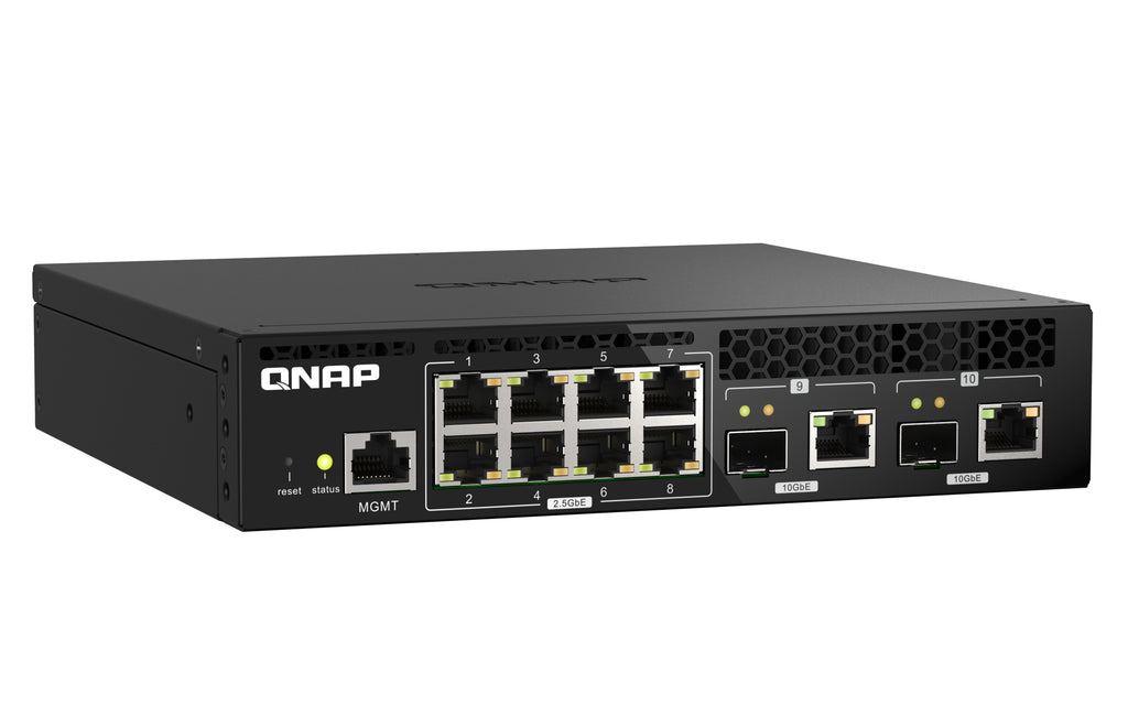 QNAP QSW-M2108R-2C Commutateur Réseau Géré L2 2.5G Ethernet PoE Noir