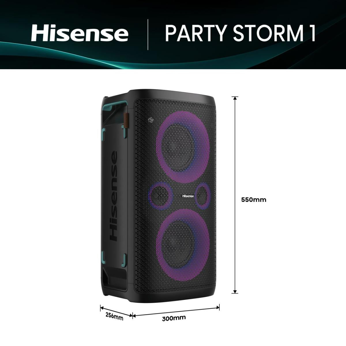 Hisense Party Storm 1 Orateur du parti Noir 300 W