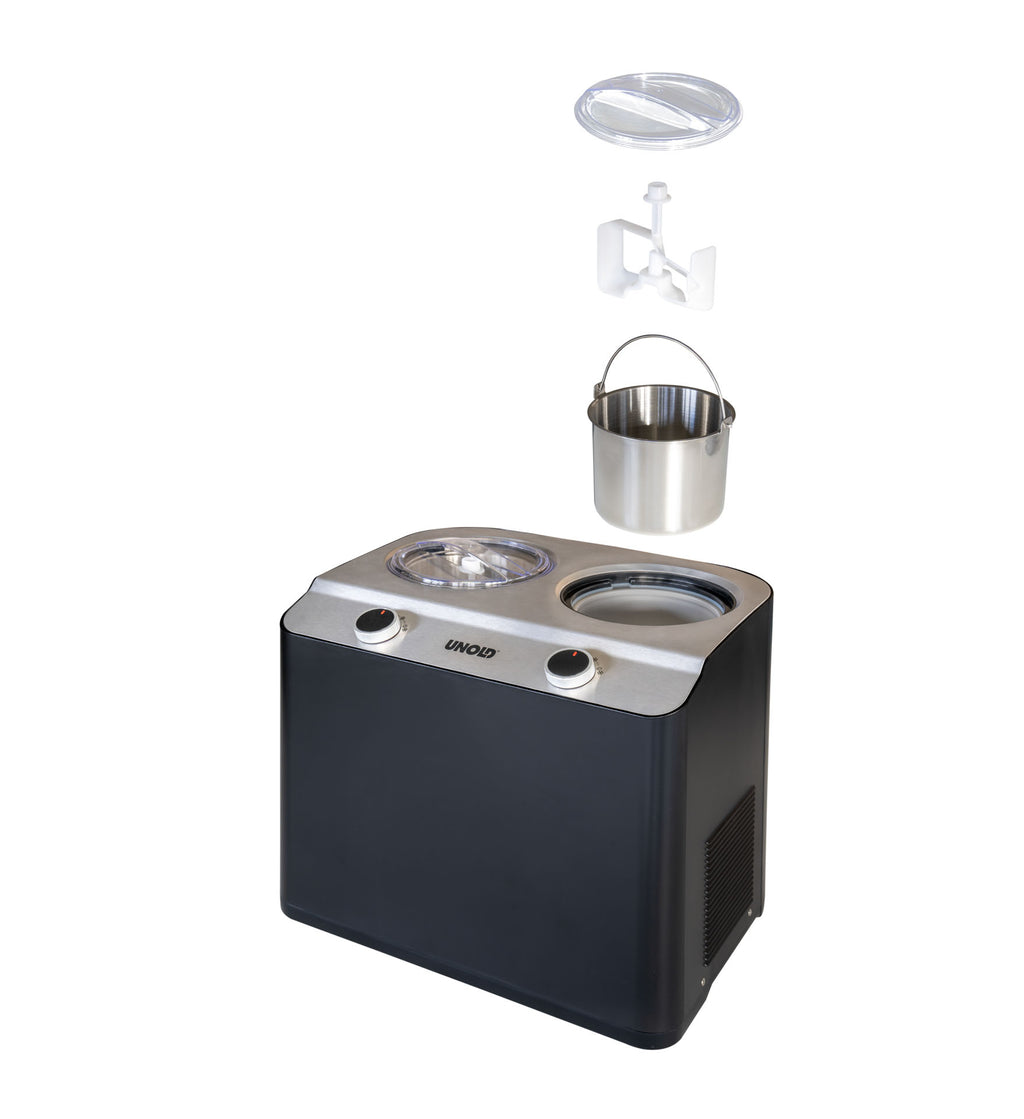 Unold Doppio Compresseur pour sorbetière 2,4 L 250 W Noir, Acier satin