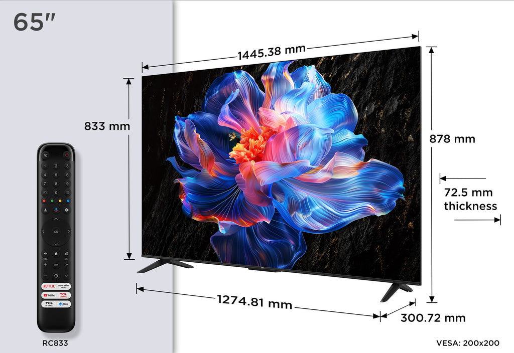TCL 65P69K TV 165,1 cm (65") 4K Ultra HD Smart TV Wifi Noir