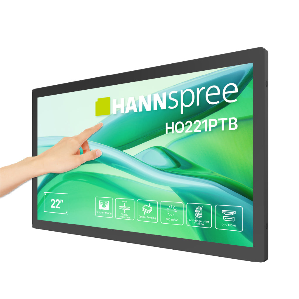 Hannspree HO221PTB Écran d'Affichage Dynamique LCD 21.4" Full HD Tactile, 600 cd/m², Noir