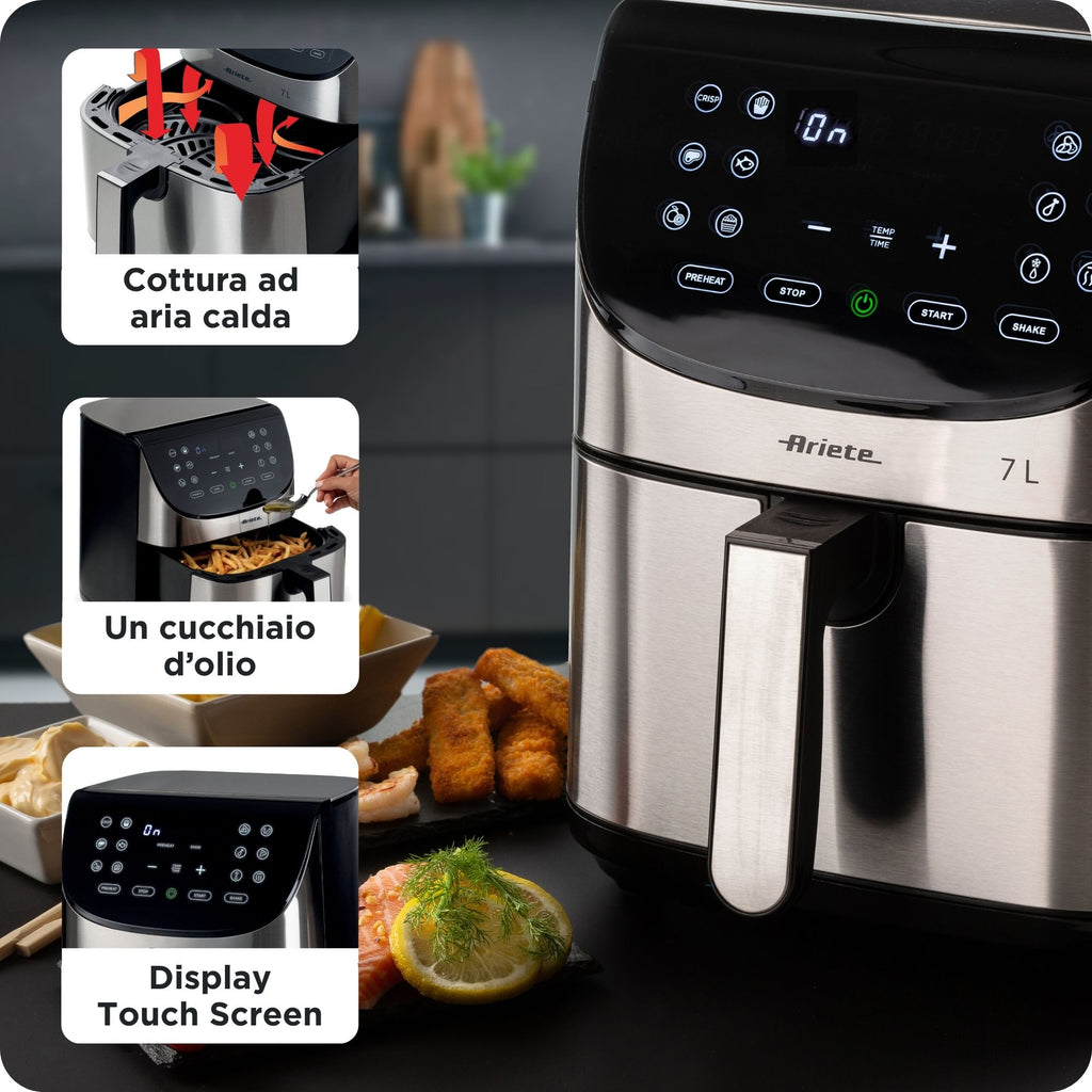 Ariete 4628/00 Unique 7 L Autonome 1800 W Friteuse d’air chaud Noir