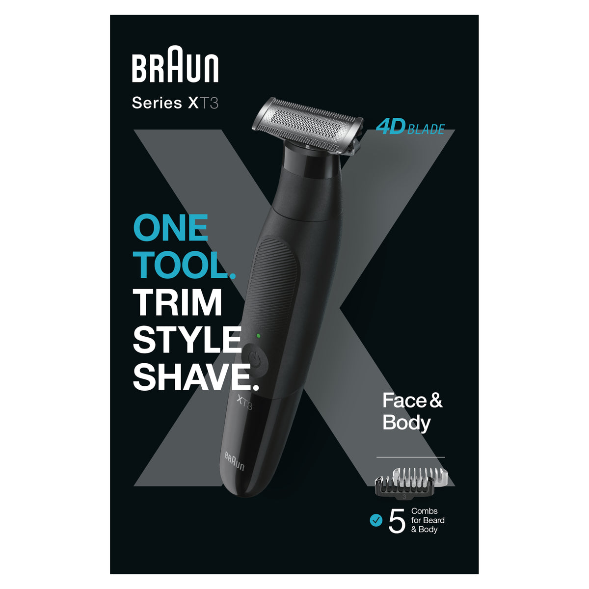 Braun XT3200 Tondeuse Hybride Noir, Batterie NiMH