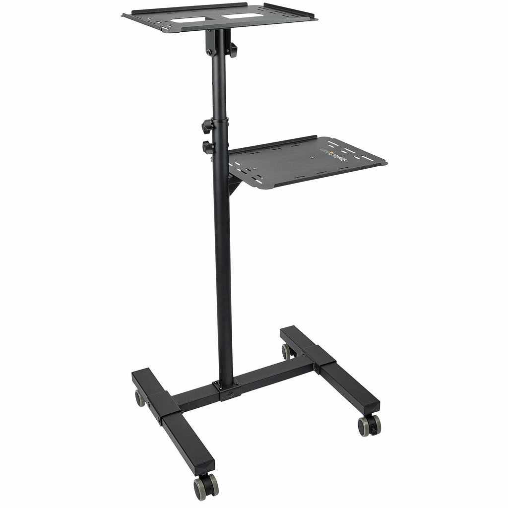 StarTech.com Table Vidéoprojecteur et Ordinateur Portable, Support Robuste 2 Étagères, Ajustable en Hauteur, Chariot Mob