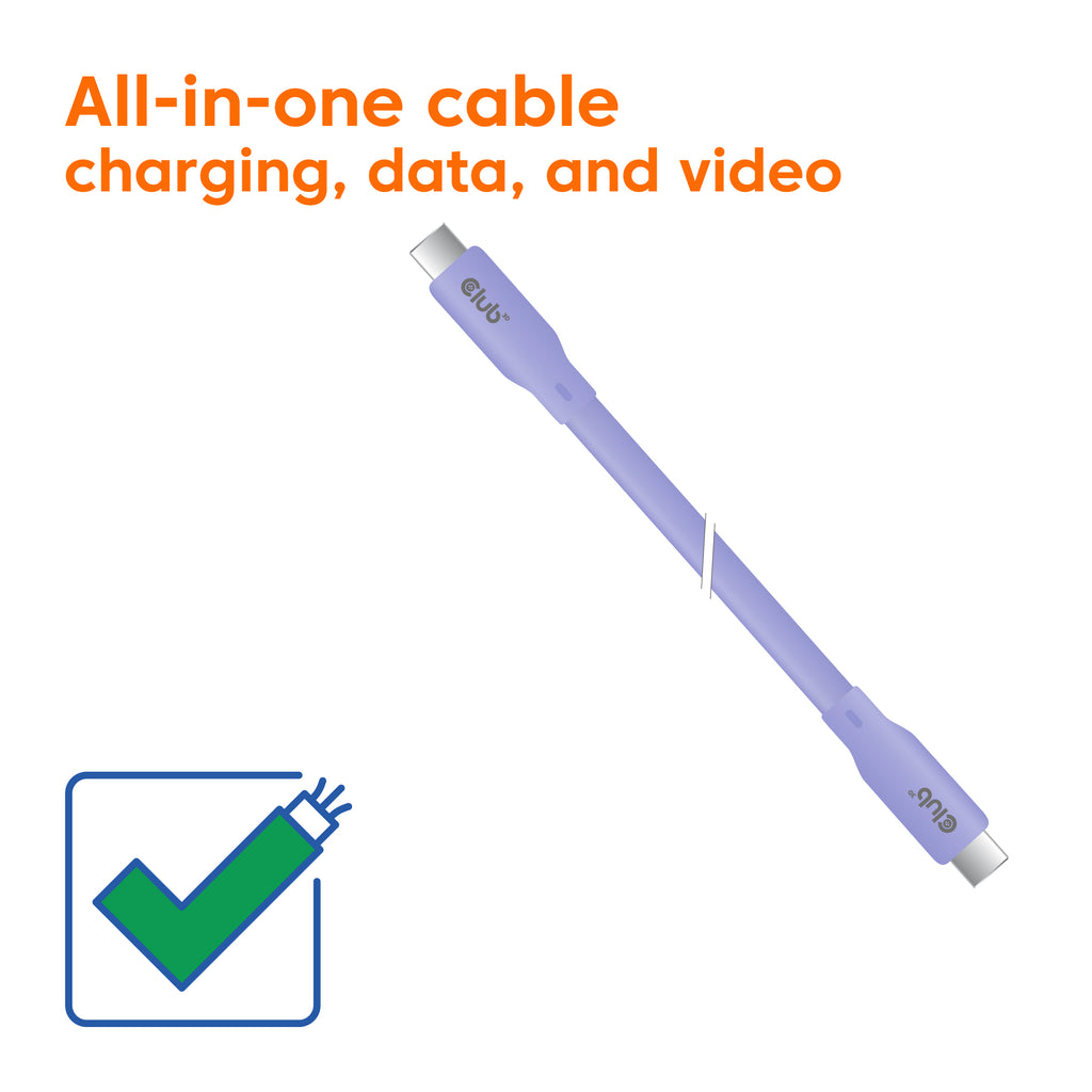 CLUB3D CAC-3004 câble USB USB4 Gen 2x2 2 m USB C 20 Gbit/s 240 W Violet
