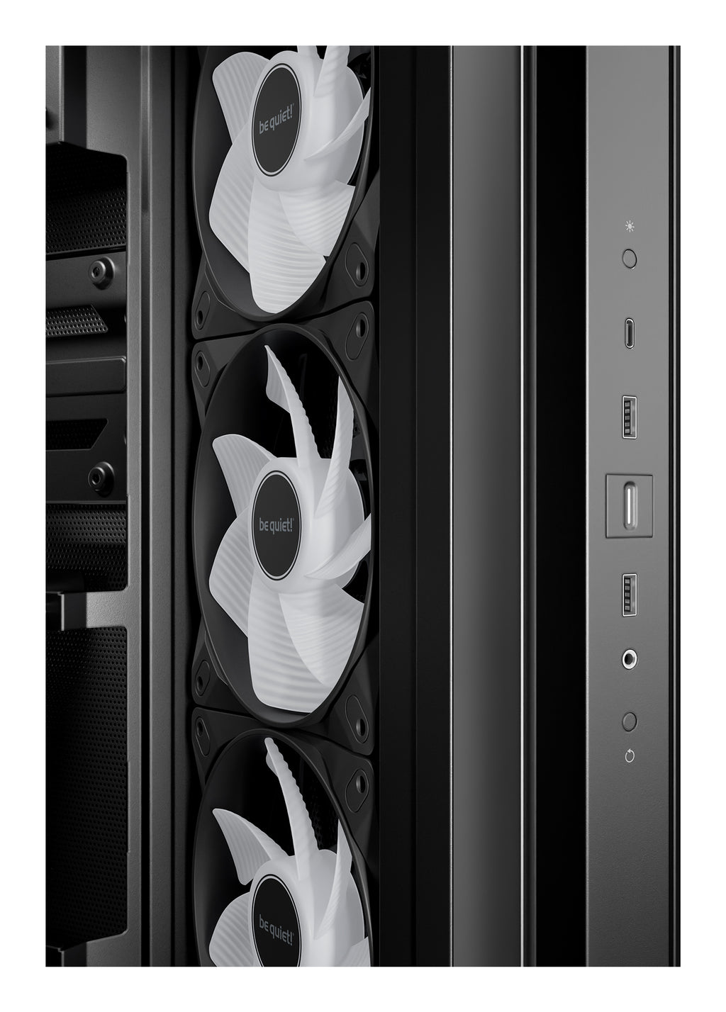 be quiet! Light Base 500 Noir | Boîtier PC ARGB vitré, Mini ITX / Micro ATX / ATX, 4 ventilateurs Light Wings LX 120 mm