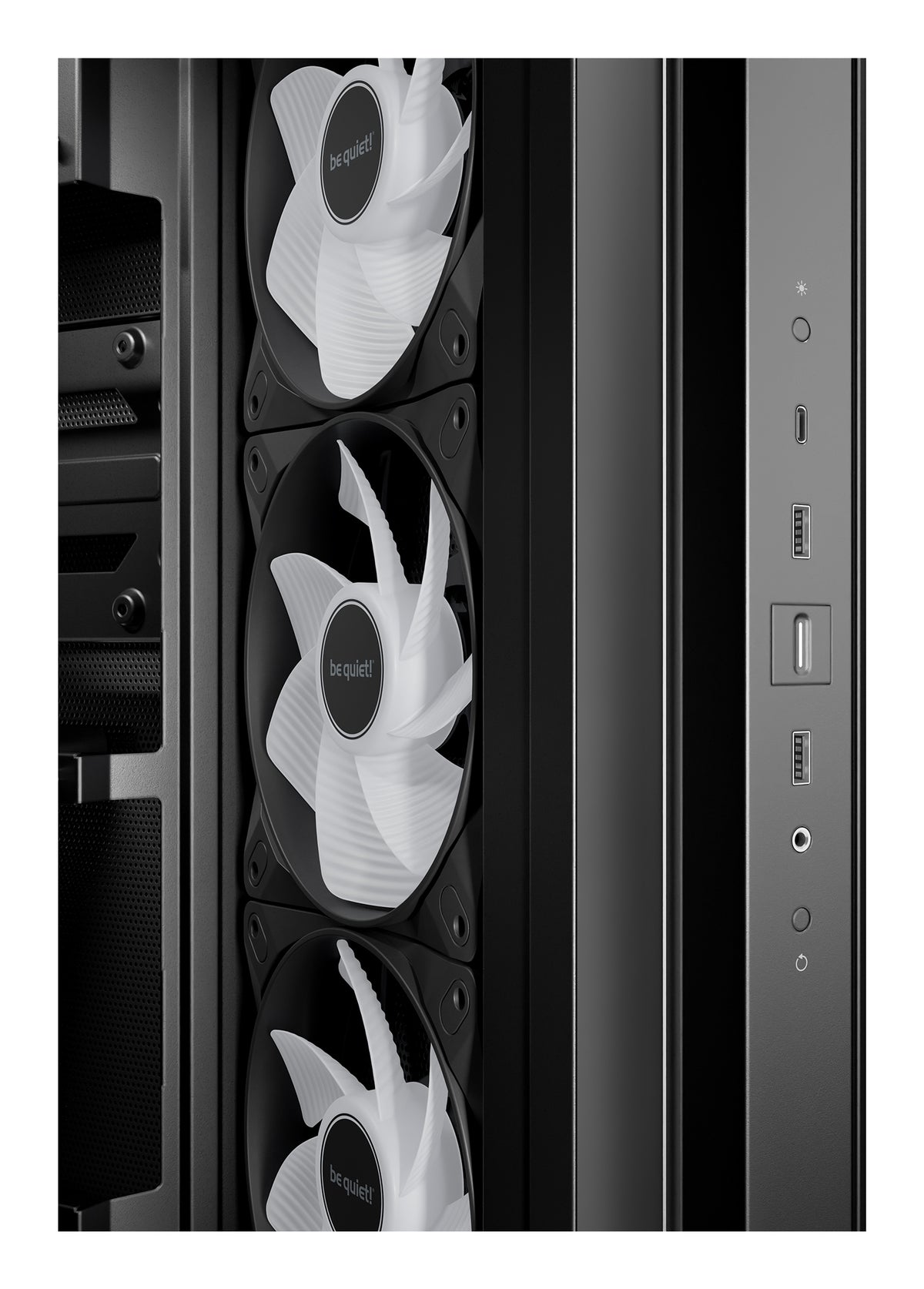 be quiet! Light Base 500 Noir | Boîtier PC ARGB vitré, Mini ITX / Micro ATX / ATX, 4 ventilateurs Light Wings LX 120 mm