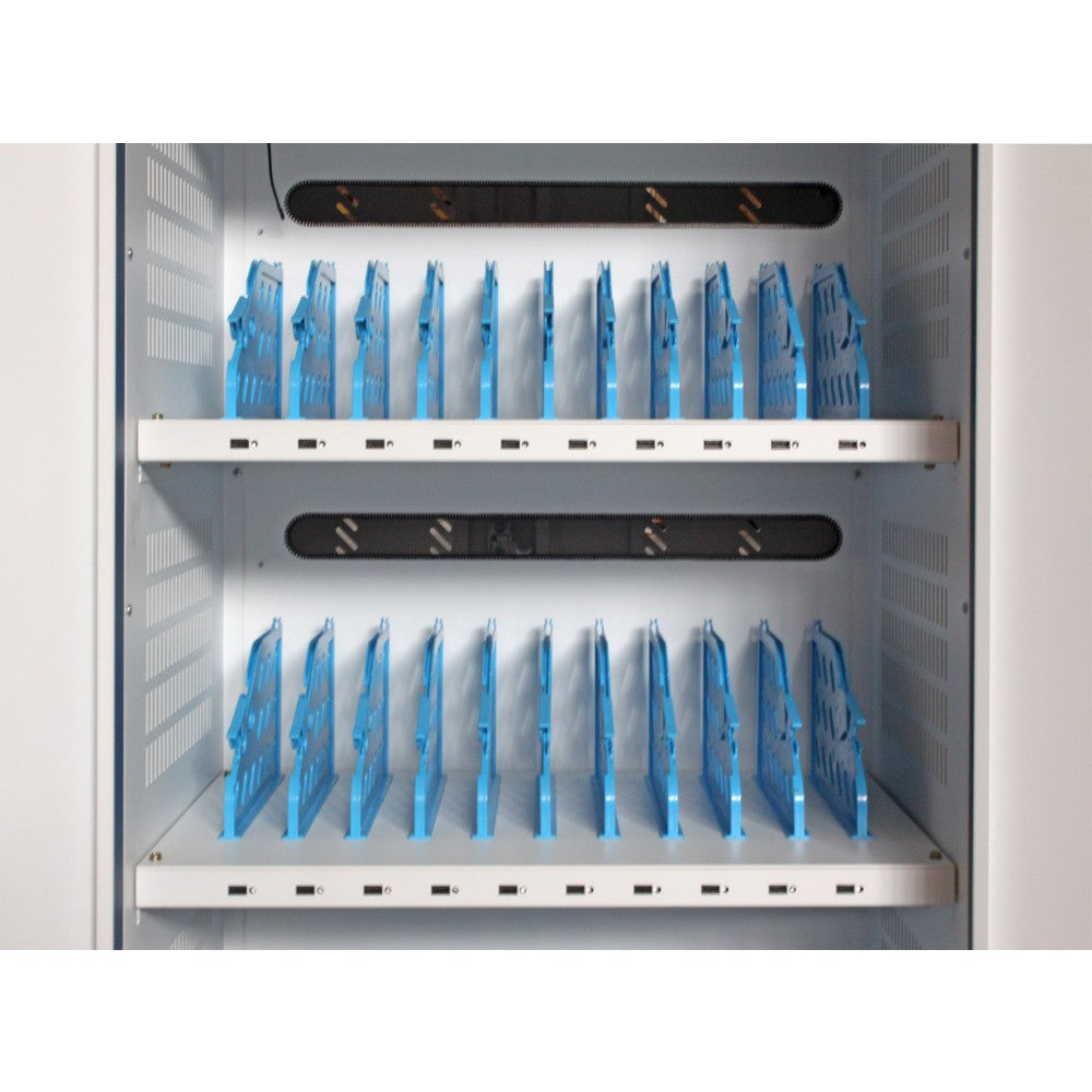 Techly I-CABINET-30DUTY chariot et rangement roulant Classe mobile de charge et de gestion Blanc, Bleu