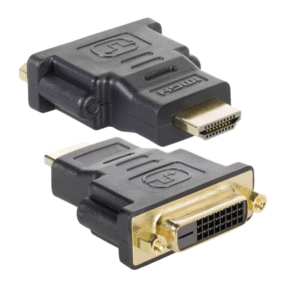 Adaptateur HDMI vers DVI-D M/F, Connecteurs Plaqués Or, Noir