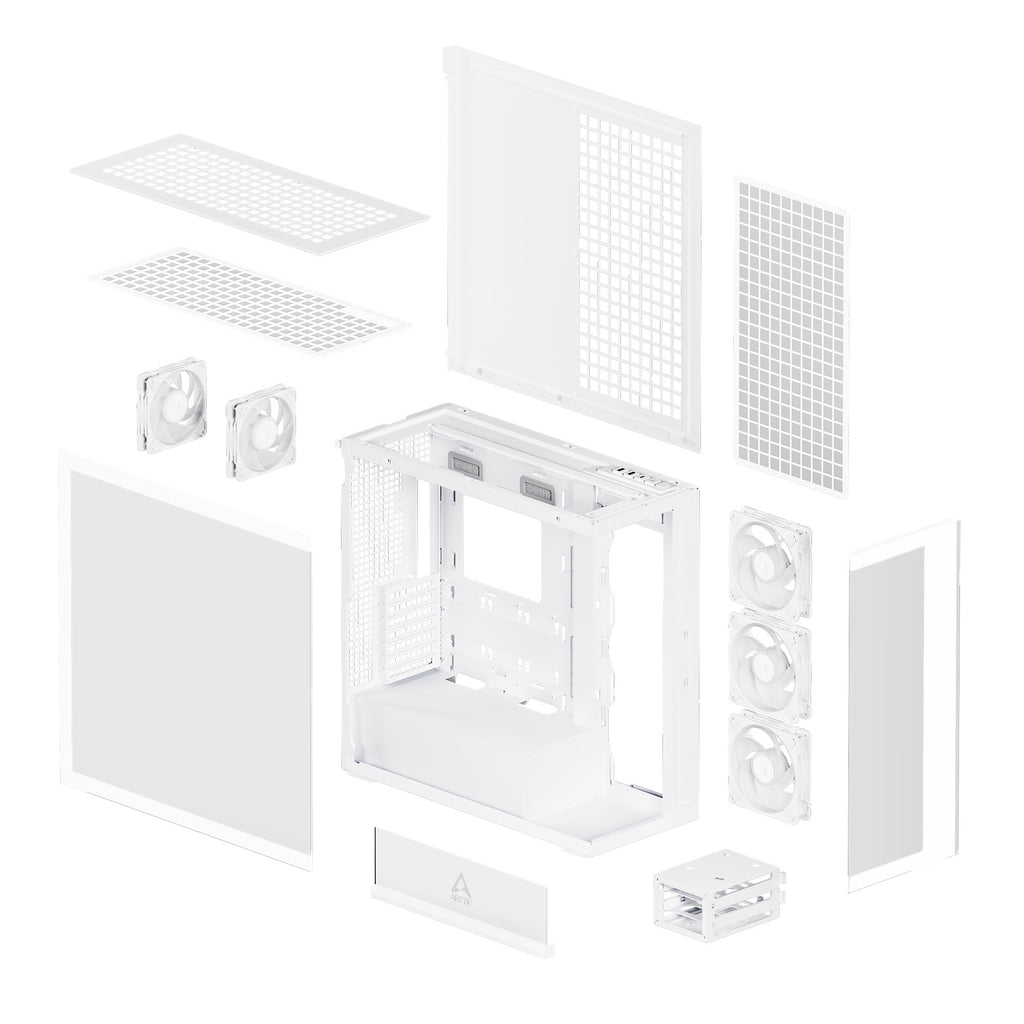 ARCTIC Xtender White (Clear Glass) Midi Tower Blanc