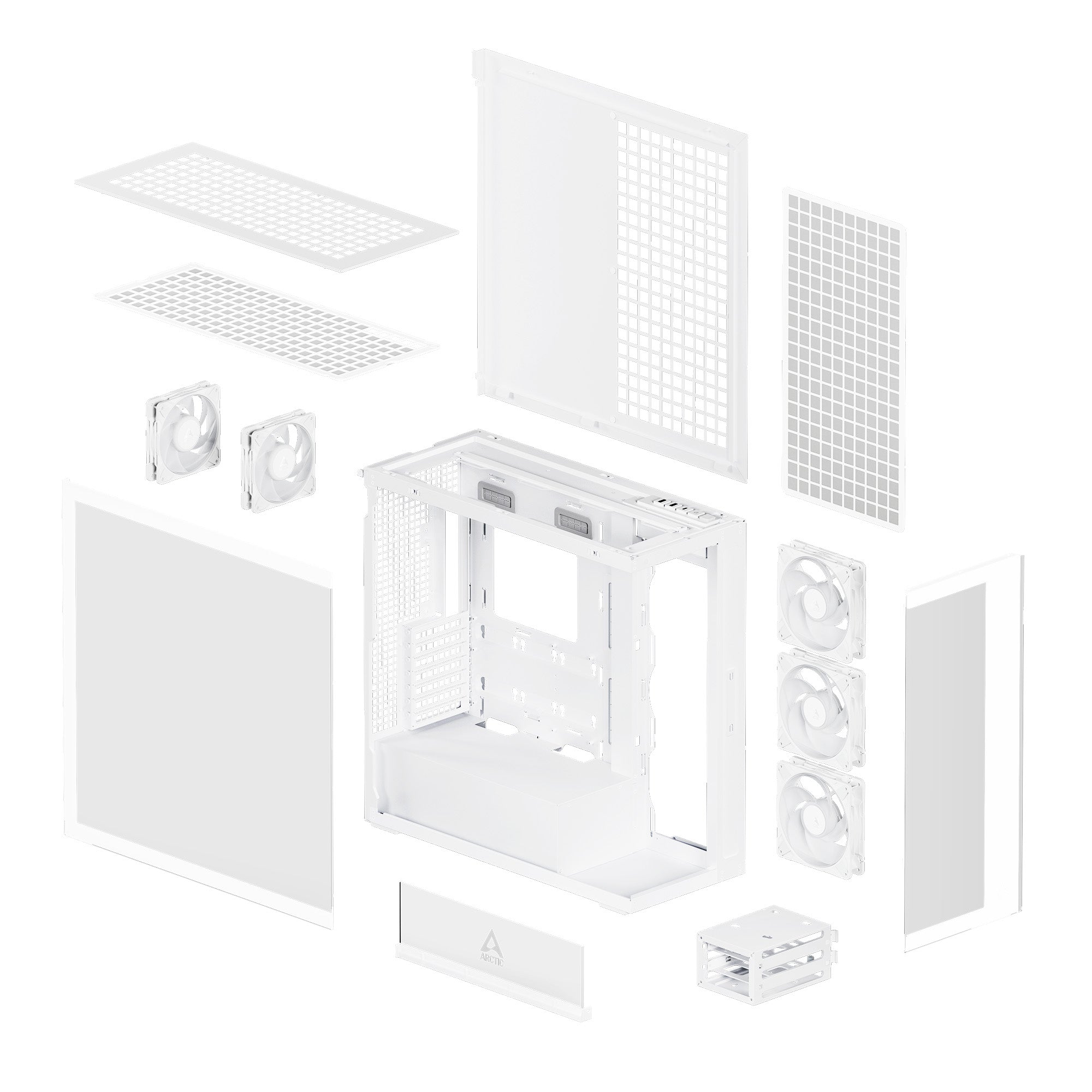 ARCTIC Xtender White (Clear Glass) Midi Tower Blanc
