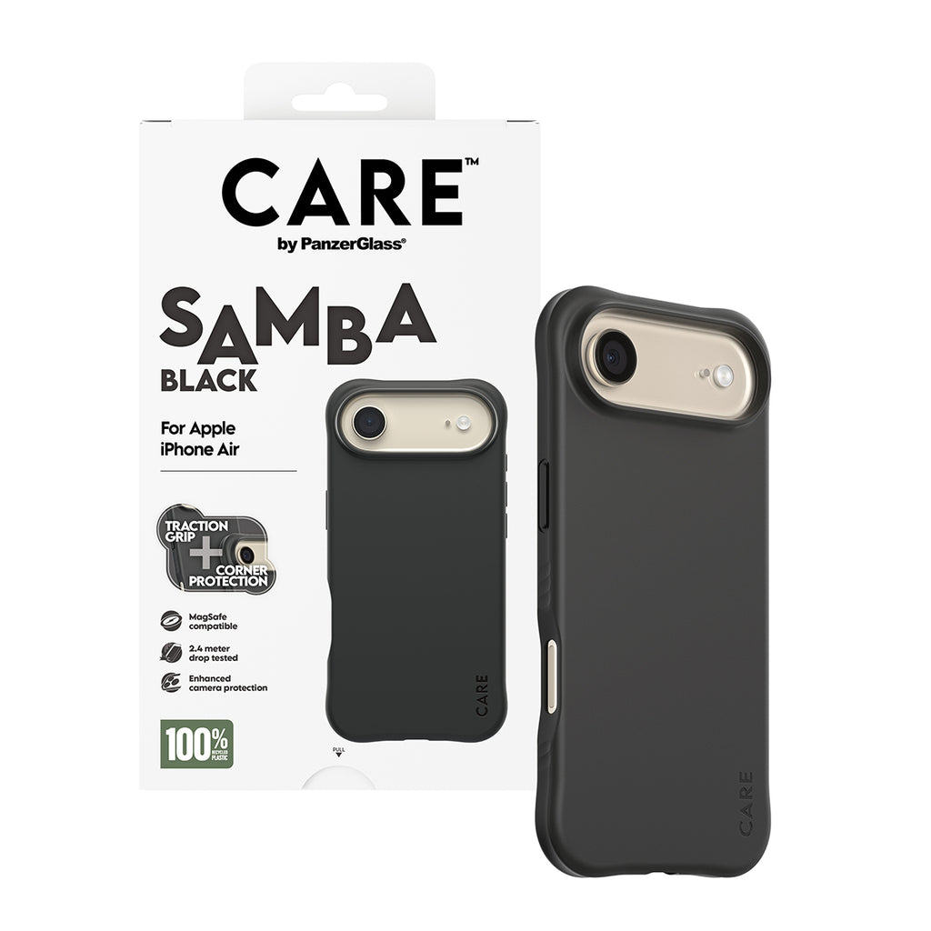 PanzerGlass CARE Samba Case Noir avec MagSafe pour iPhone Air, Coque de Protection