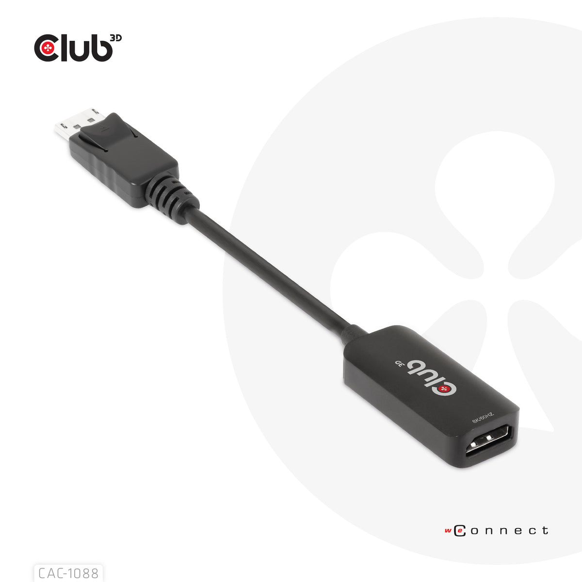 CLUB3D CAC-1088 Câble Adaptateur DisplayPort vers HDMI, Noir, 0,21 m