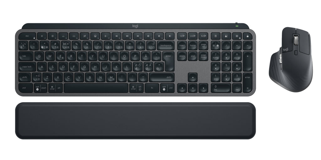 Logitech 920-010931 teclado Ratón incluido Oficina RF Wireless + Bluetooth QWERTY Nórdico Grafito