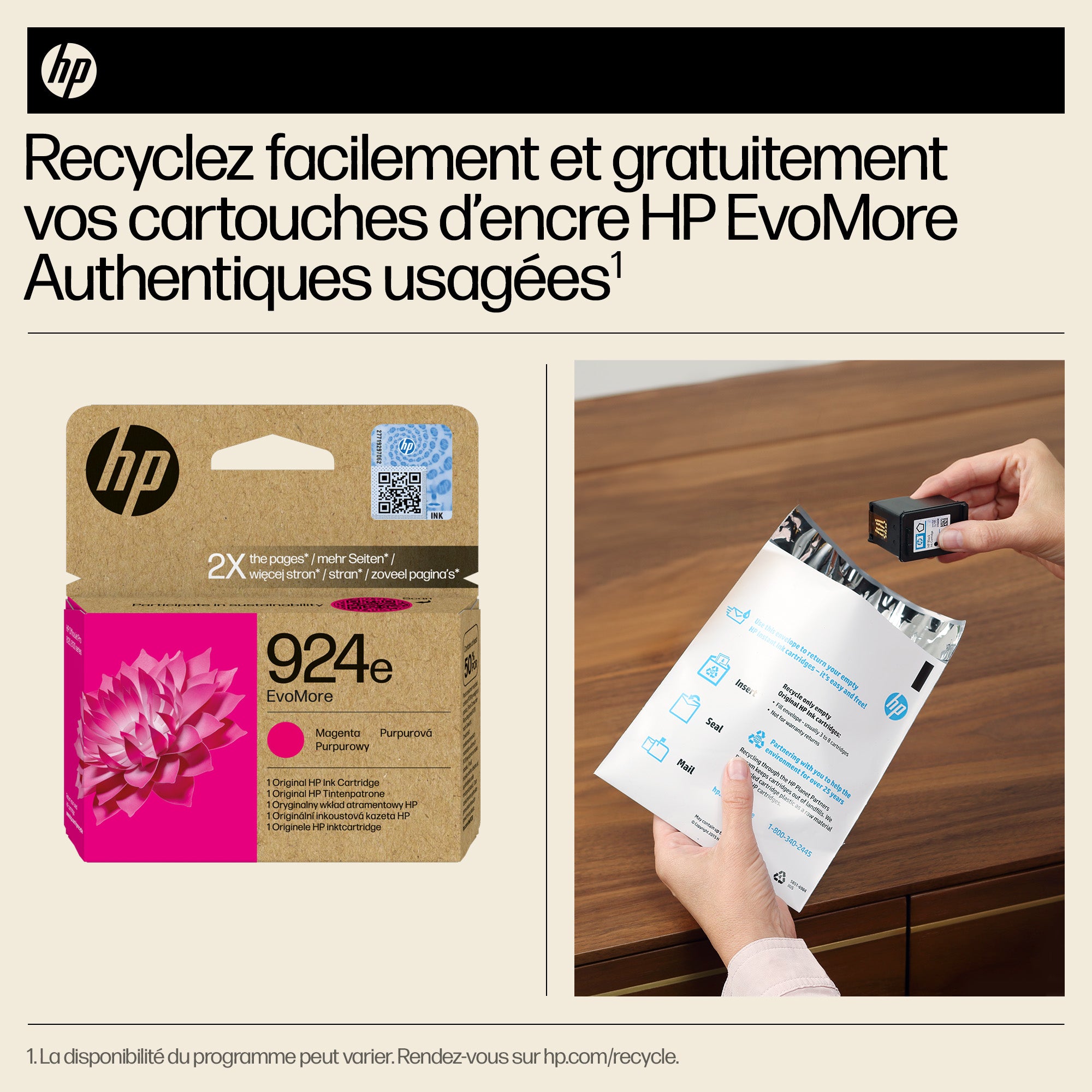 HP 924e Cartouche d’encre authentique Magenta EvoMore