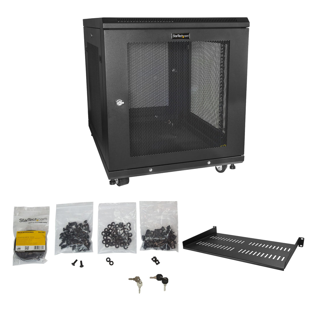 StarTech.com Armoire Rack Serveur 12U 19" Verrouillable avec Roulettes et Rails Ajustables