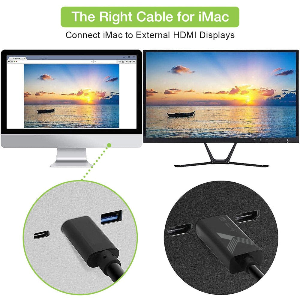 Techly IADAP USBC-HDMI2TY adaptateur graphique USB 3840 x 2160 pixels Noir - vue 3