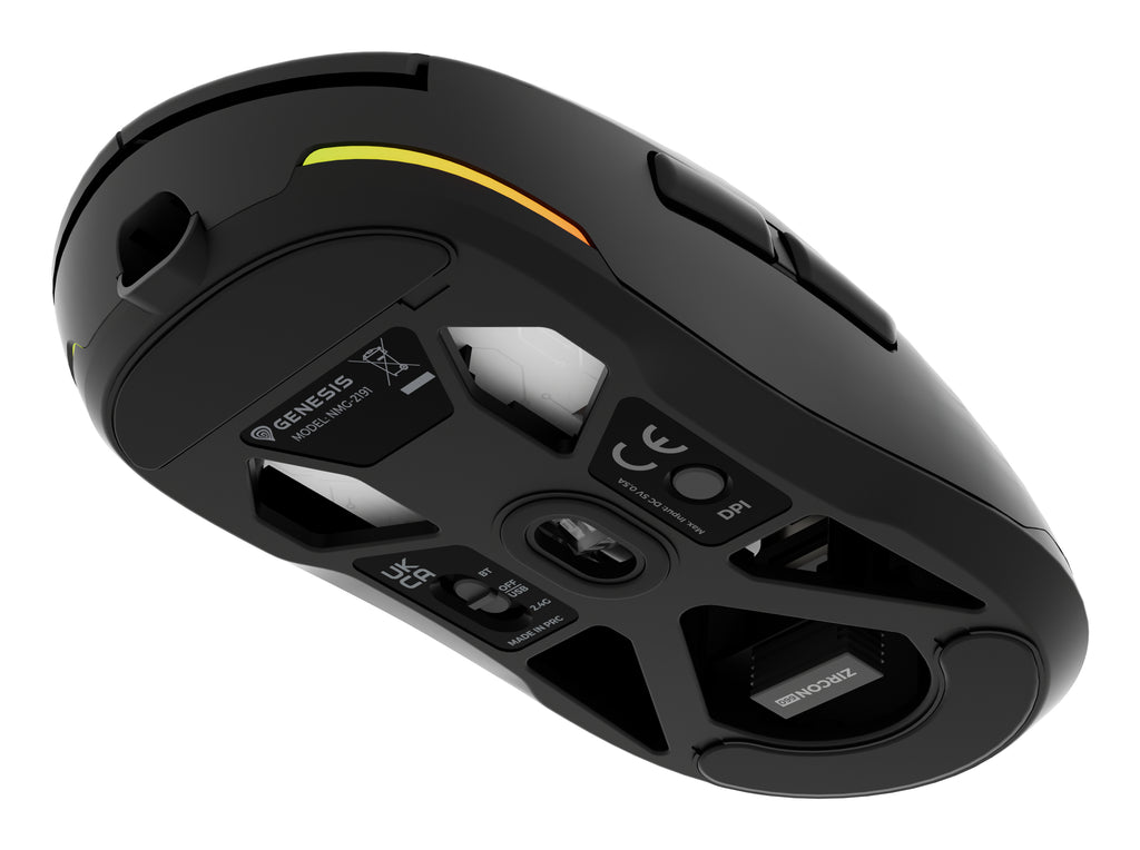 Souris Gaming Zircon 660 Droitier RF Wireless, Bluetooth et USB Type-A, Optique 12000 DPI