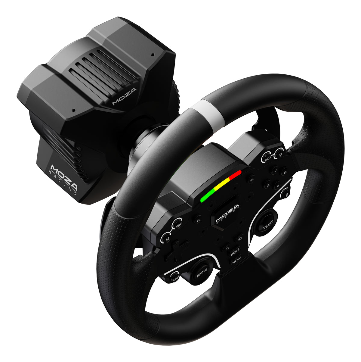 Moza Racing RS074 Volant et Pédales pour PC, Bluetooth/USB, Noir