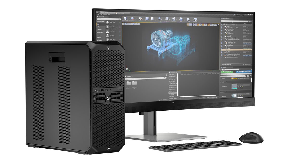 HP Workstation Z6 G5 A Tower Ryzen ThreadRipper PRO 7955WX 64GB 2TB Uden grafik Windows 11 Pro