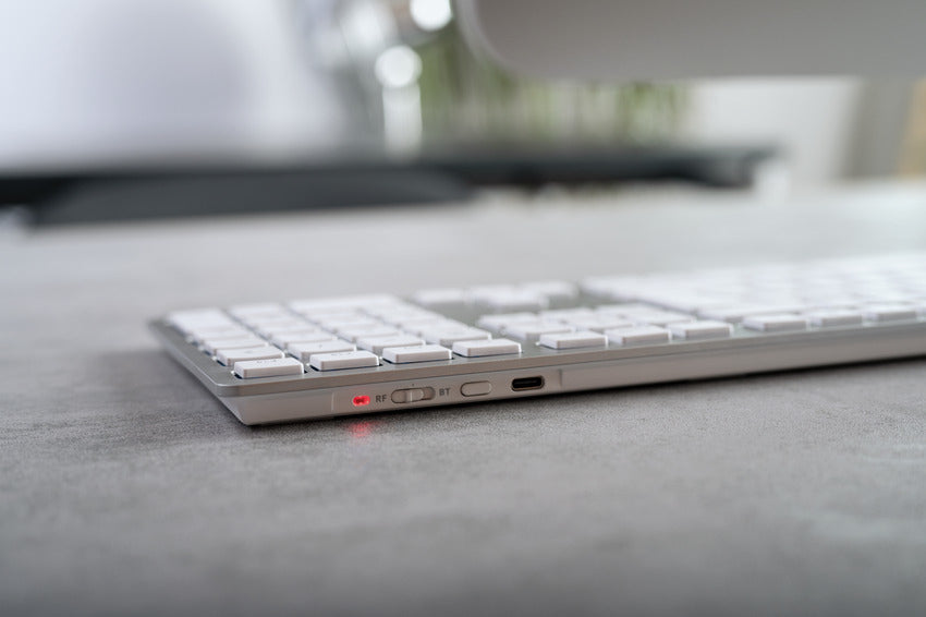 CHERRY KW 9100 SLIM FOR MAC clavier Universel USB + Bluetooth QWERTY Nordique Argent - vue 5