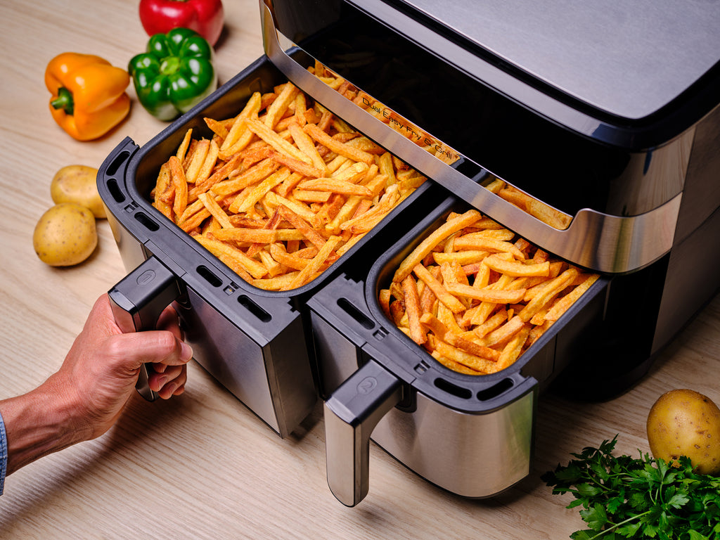 Tefal Dual Easy Fry & Grill EY905D Friteuse à Air Chaud Double 8,3 L 2700 W Acier Inoxydable