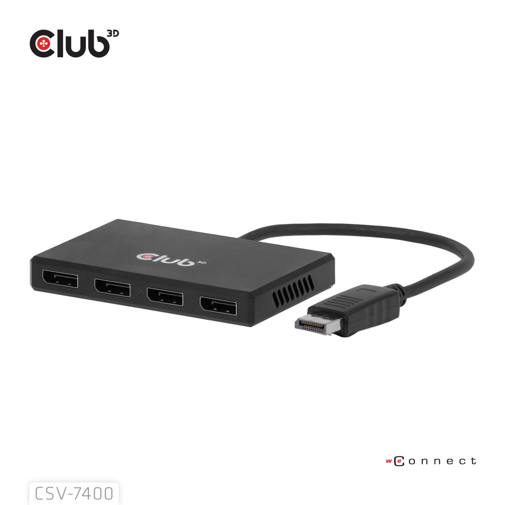 CLUB3D CSV-7400 Répartiteur Vidéo DisplayPort vers 4x DisplayPort 4K UHD