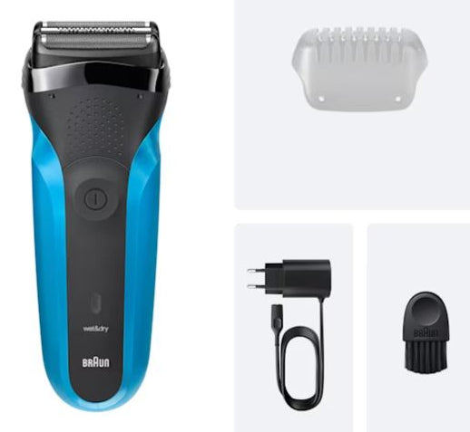 Braun Series 3 310s Rasoir à grille Tondeuse Noir, Bleu