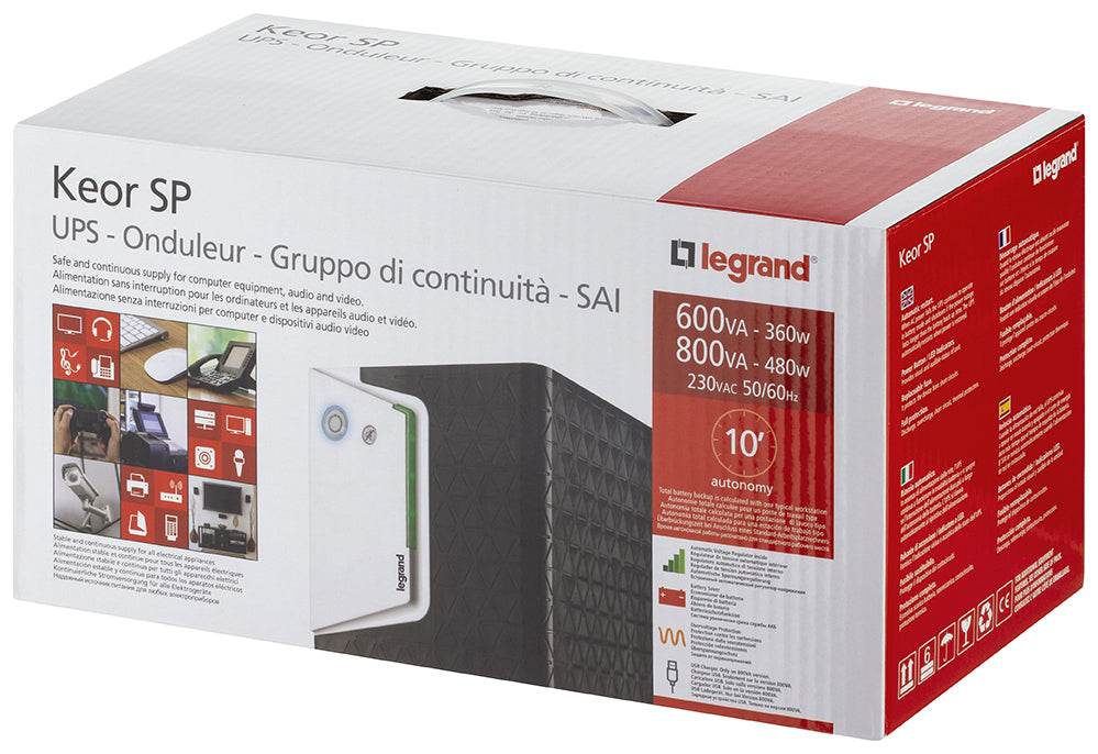 Legrand Keor ASI SP 1500 IEC alimentation d'énergie non interruptible Interactivité de ligne 1,5 kVA 900 W 6 sortie(s) C