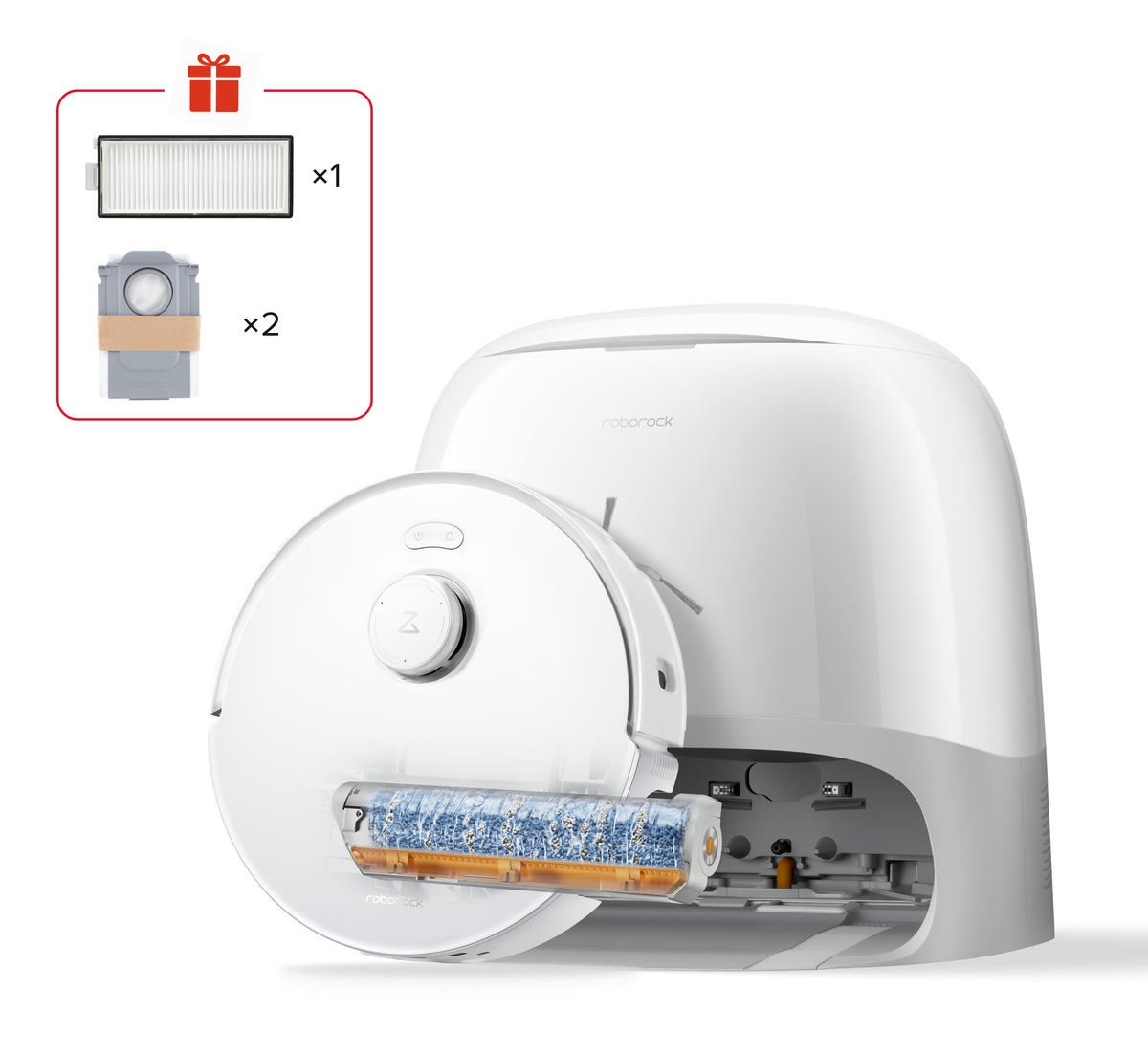 Roborock Qrevo Curv 2 FlowX, Aspirateur Robot, 0,324 L, Blanc